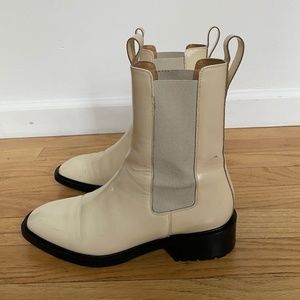 Aeyde Simone Boot in Cream Polido Leather